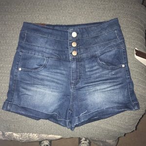 High rise jean shorts